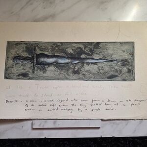 Artistic Sword Illustration with Gray Tones